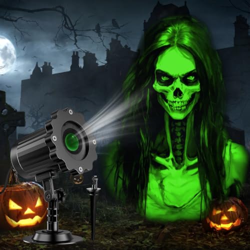 Skull Ghost Projector Light with 270 Degree Rotation and 16ft Power Cord