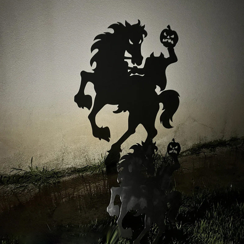 Metal Yard Stake Shadow Caster with Spotlight Projection for Halloween Displays