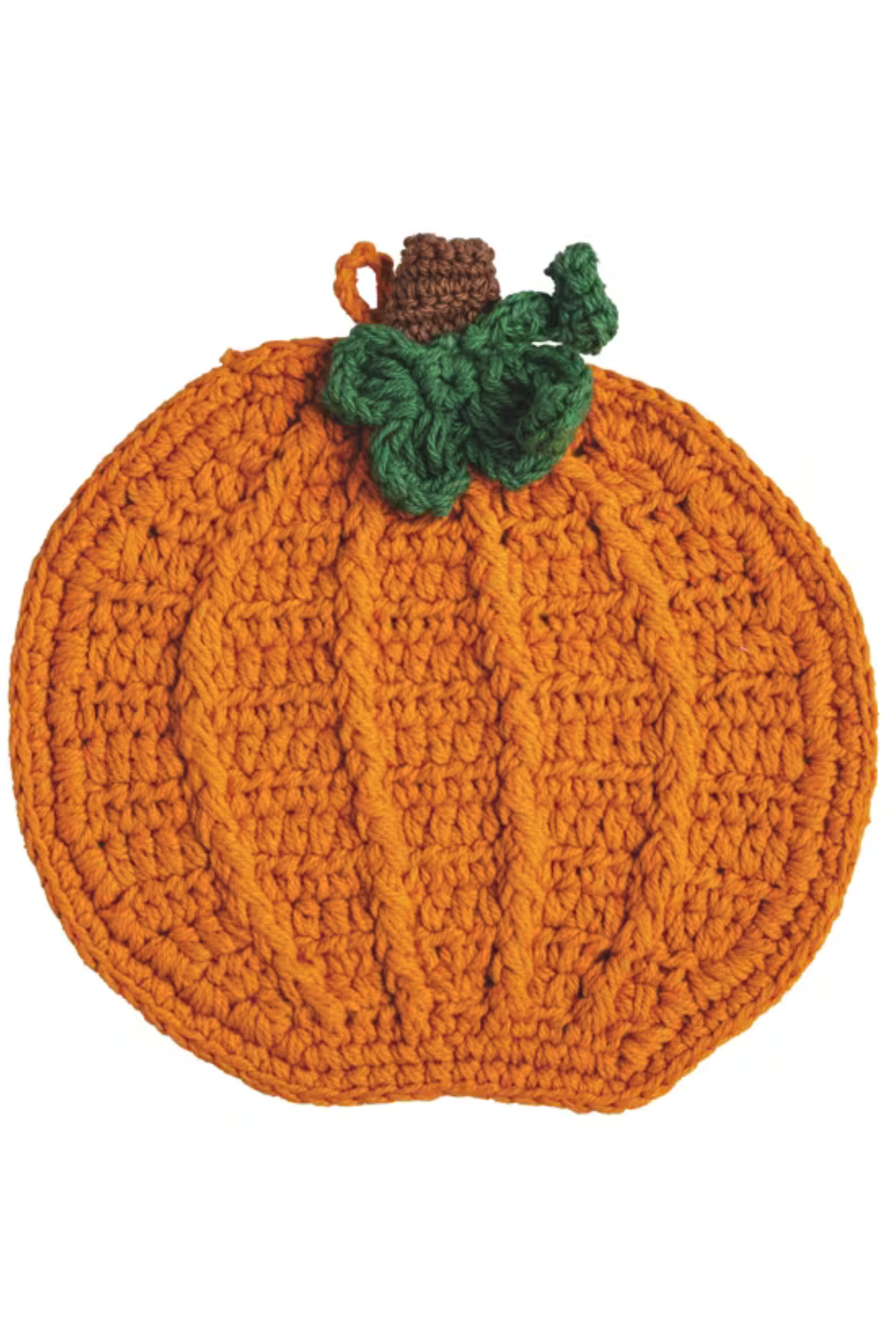 Heat-Resistant Pumpkin Trivet with Crocheted Cotton and Non-Slip Grip
