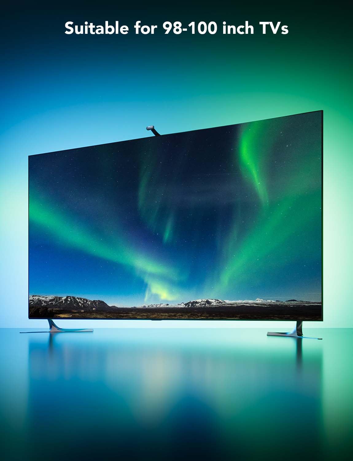 TV Backlight Strip with Dual Camera Color Sampling and App Control for 98-100in Displays