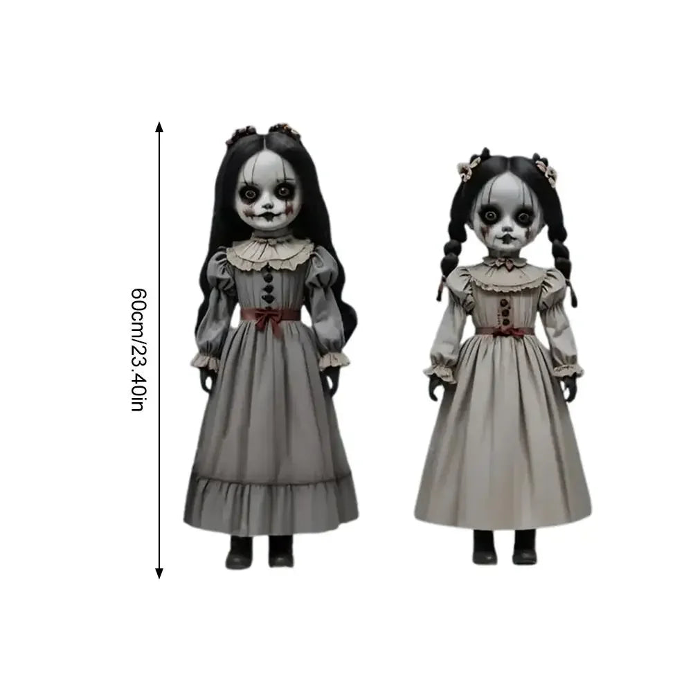 Ghost Doll Yard Decorations with Ground Insertion Base and Realistic Details, Set of 2