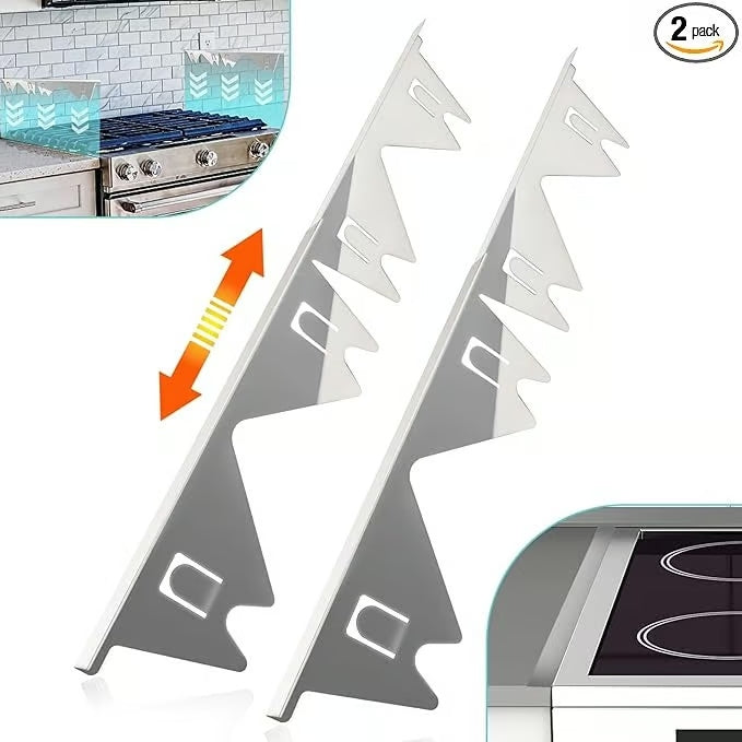 Telescoping Stove Gap Cover with Silicone End Caps and Heat Resistant Steel, 13.8-27.5 Inches