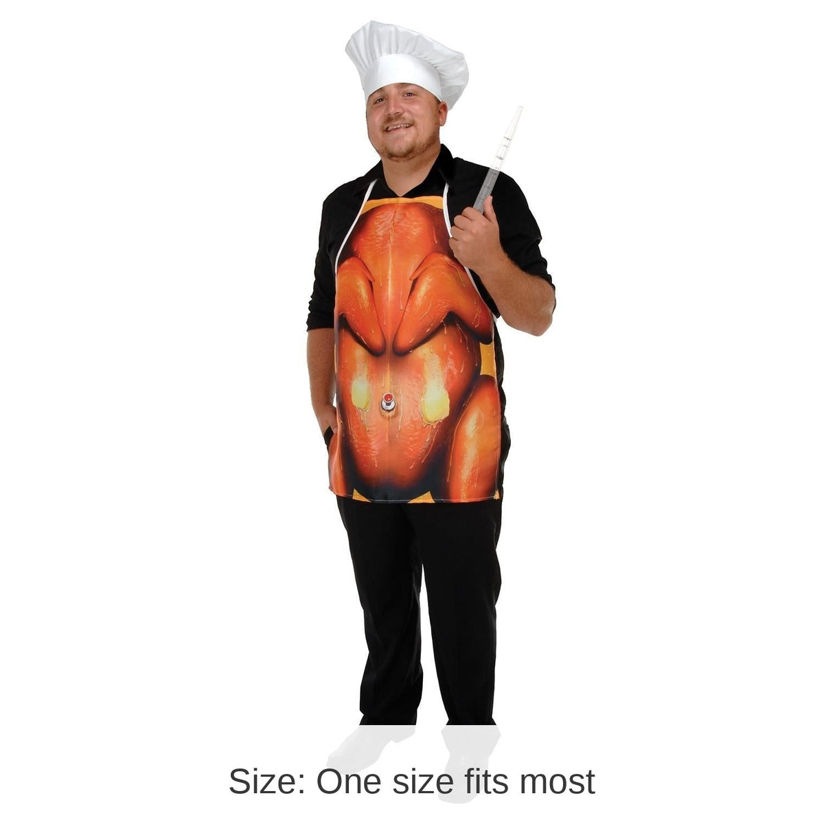 Orange Polyester Kitchen Aprons with Adjustable Waist Ties and Head Loop, Set of 6