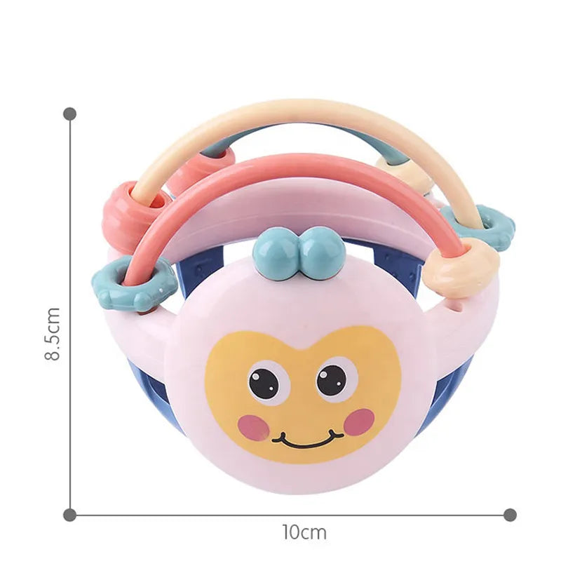 Textured Teething Ball with Movable Rings and Bright Colors