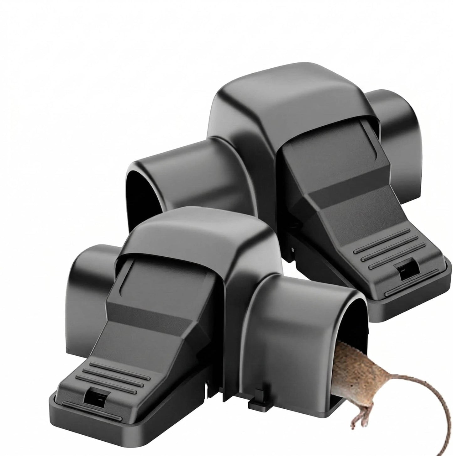 Enclosed Rodent Trap 2 Pack with Dual Entry Openings and Safety Lever, Indoor/Outdoor