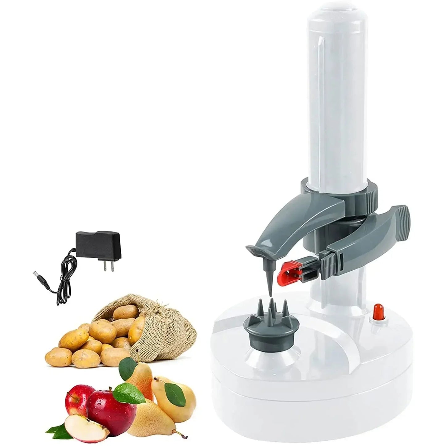 Electric Vegetable Peeler with Rotating Blade System and Automatic Shutoff, Adjustable Chamber
