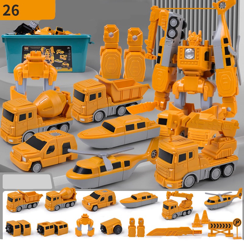 Magnetic Building Vehicles with Robot Transformation and Snap Connectors
