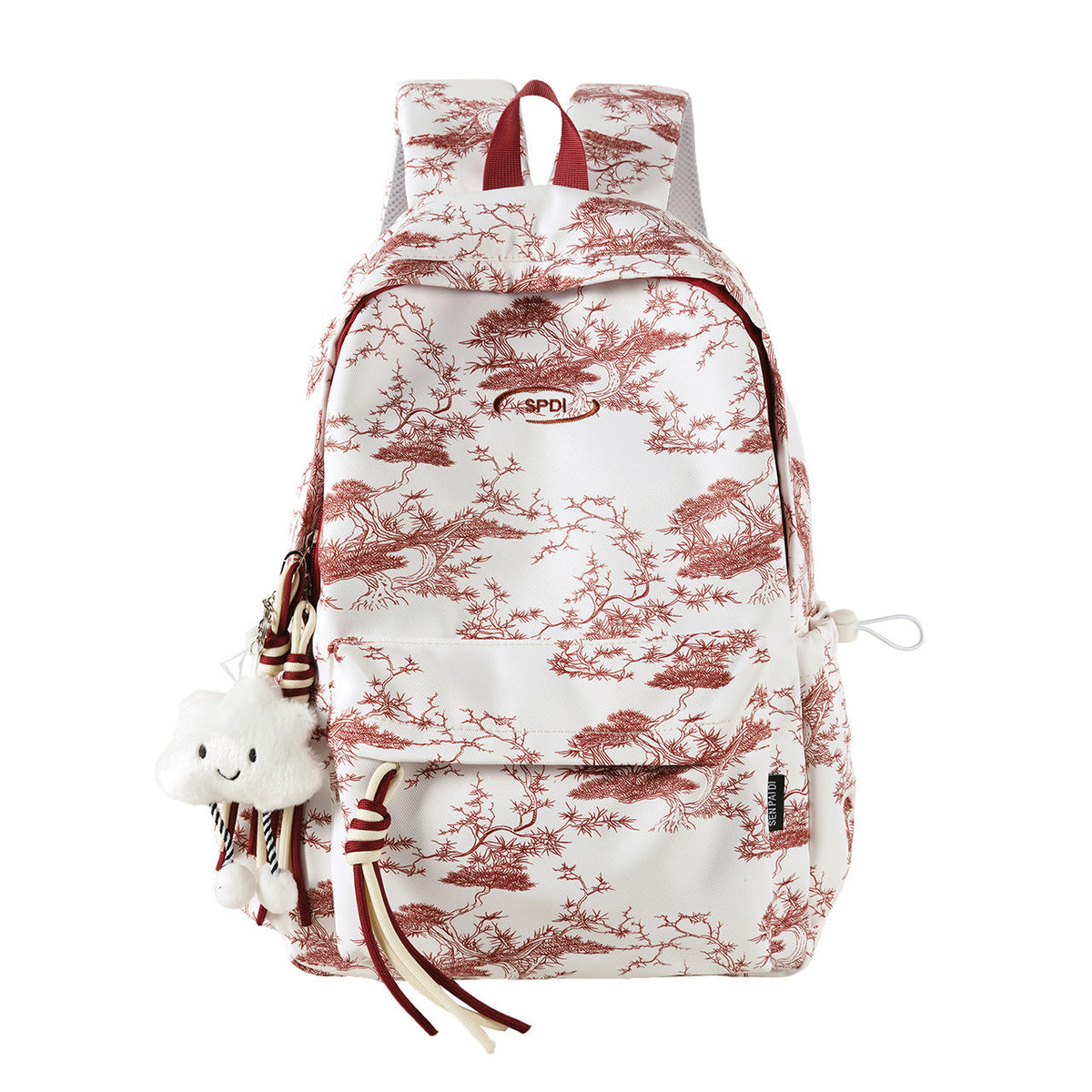 Backpack with Artistic Print Design and Padded Straps, Weather Resistant