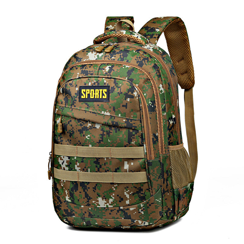 Camouflage Backpack with Laptop Compartment and Water Bottle Pockets, Padded Straps