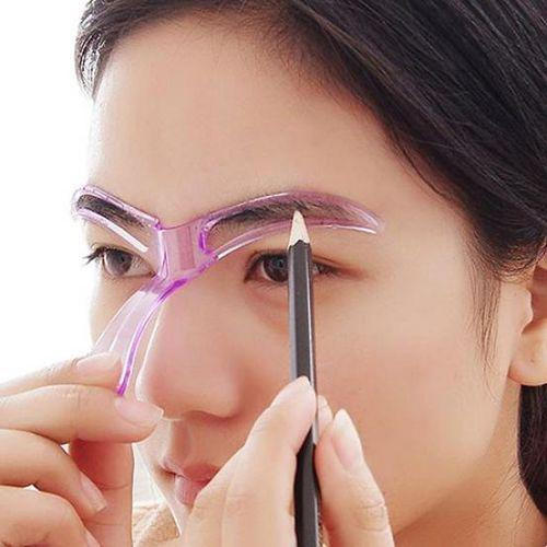 Eyebrow Stencil with Nose Bridge Rest and Flip Design for Symmetrical Brows