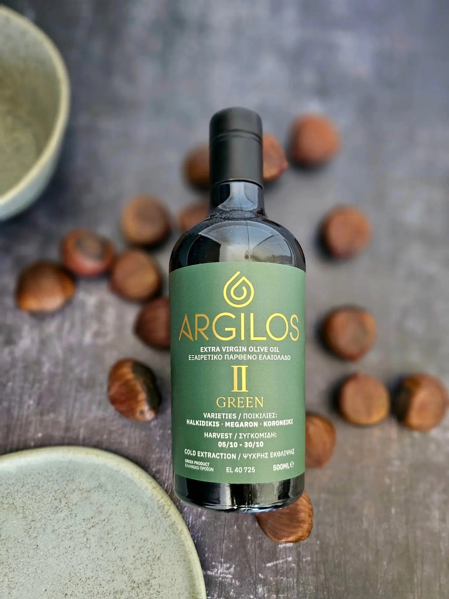 ARGILOS II GREEN Extra Virgin Olive Oil (500ml) - Nostos Goods