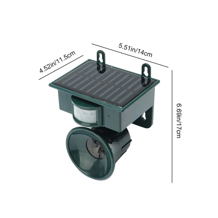 Motion Triggered Bird Repeller with Adjustable Sound for Gardens Rooftops and Farms