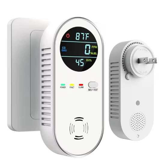 Carbon Monoxide and Natural Gas Detector with Temperature and Humidity Display