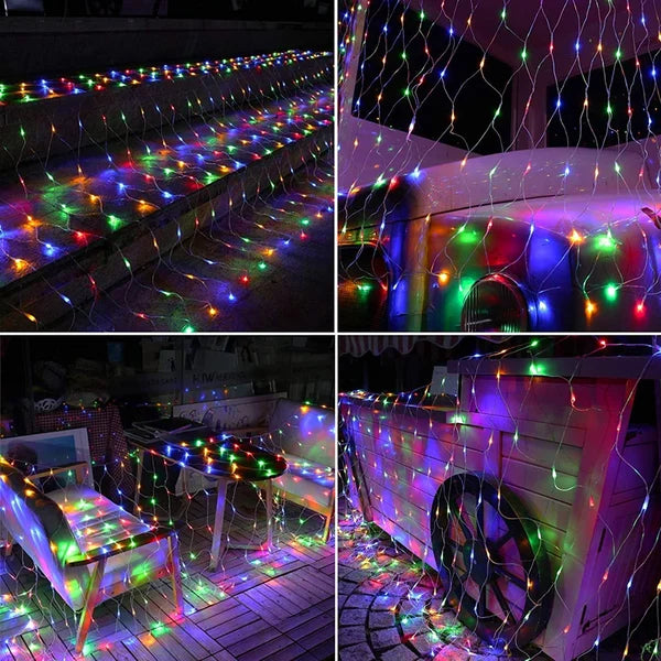 Net Mesh String Lights with Copper Wire and LED Bulbs for Outdoor Patios All Vera Mart