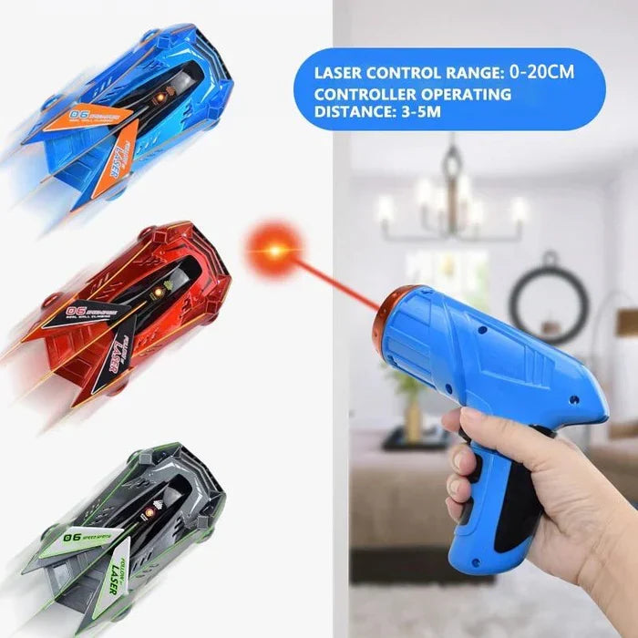 Laser Guided Stunt Car with Wall and Ceiling Climbing, LED Lights