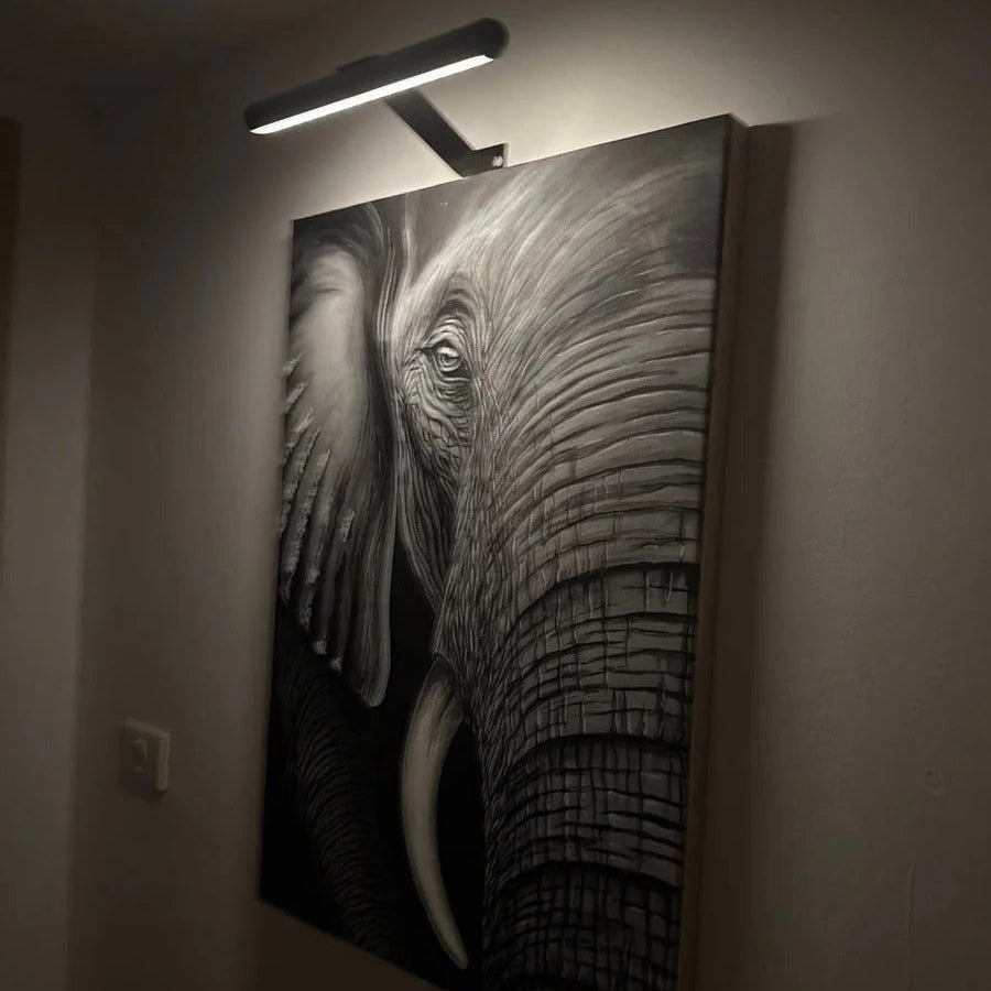 Wireless LED Picture Light with Rotating Head and Stepless Dimming Control