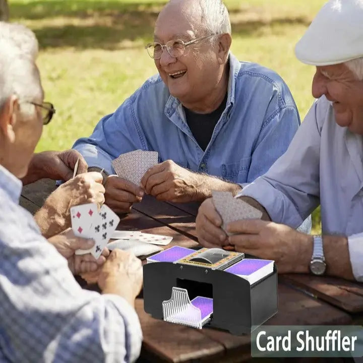 Automatic Card Shuffler with Dual Deck Capacity and Battery Power, Portable All Vera Mart
