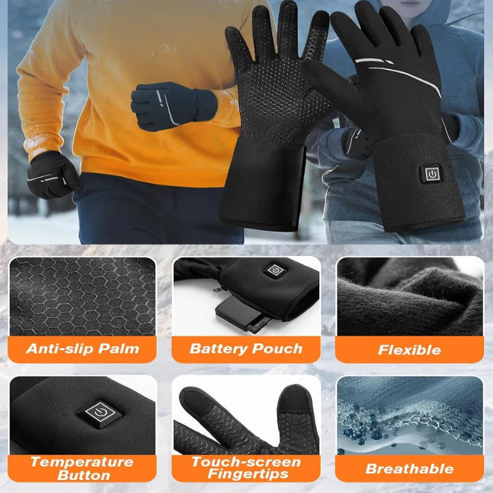 Heated Gloves with Touchscreen Fingertips and 6-Hour Battery, Far Infrared Heating