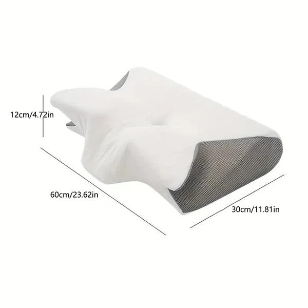 Butterfly Memory Foam Pillow with Neck Support and Breathable Cover, Standard Size