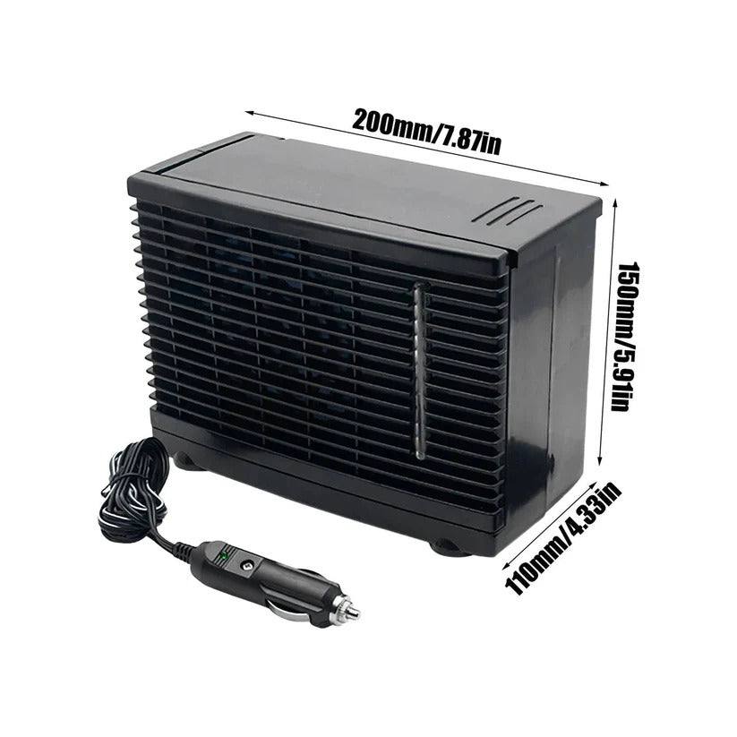 Evaporative Car Air Cooler with Transparent Water Tank and Dashboard Mount