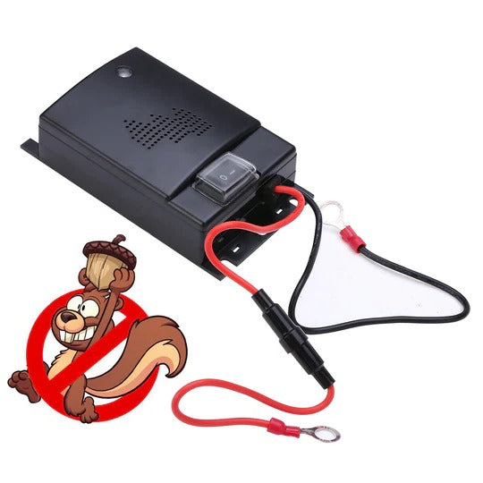 Rodent Deterrent Device with Ultrasonic Sound Waves and Engine Bay Coverage