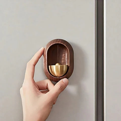 Wooden Door Chime with Magnetic Mount and Adhesive Backing