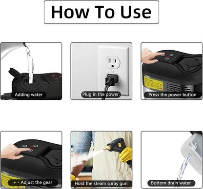 Portable Steam Cleaner with Five Brush Heads and Six Speed Settings