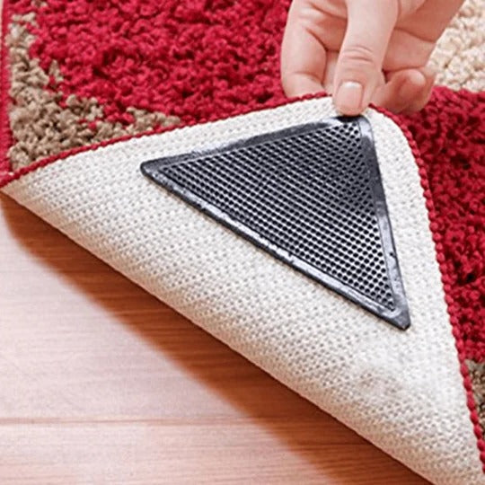 Rug Corner Gripper Pads with Self-Adhesive Backing and Residue-Free Removal