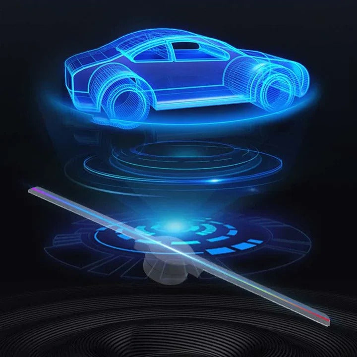 3D Hologram Fan with LED Projector and Adjustable Brightness, Hanging Mount