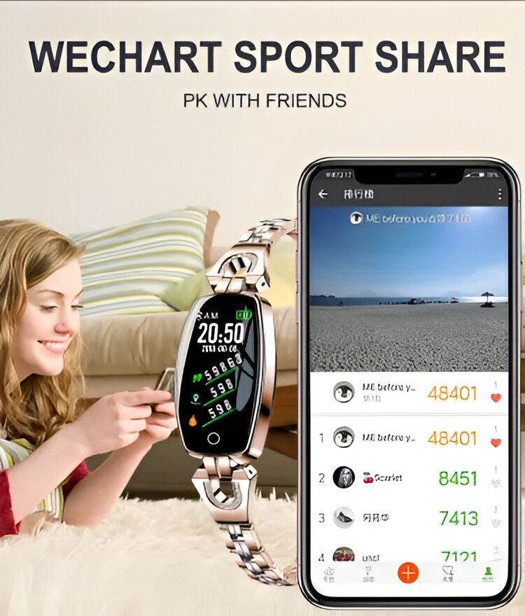 Smart Fitness Bracelet with Heart Rate Tracking and Step Counter, Color Touch Display