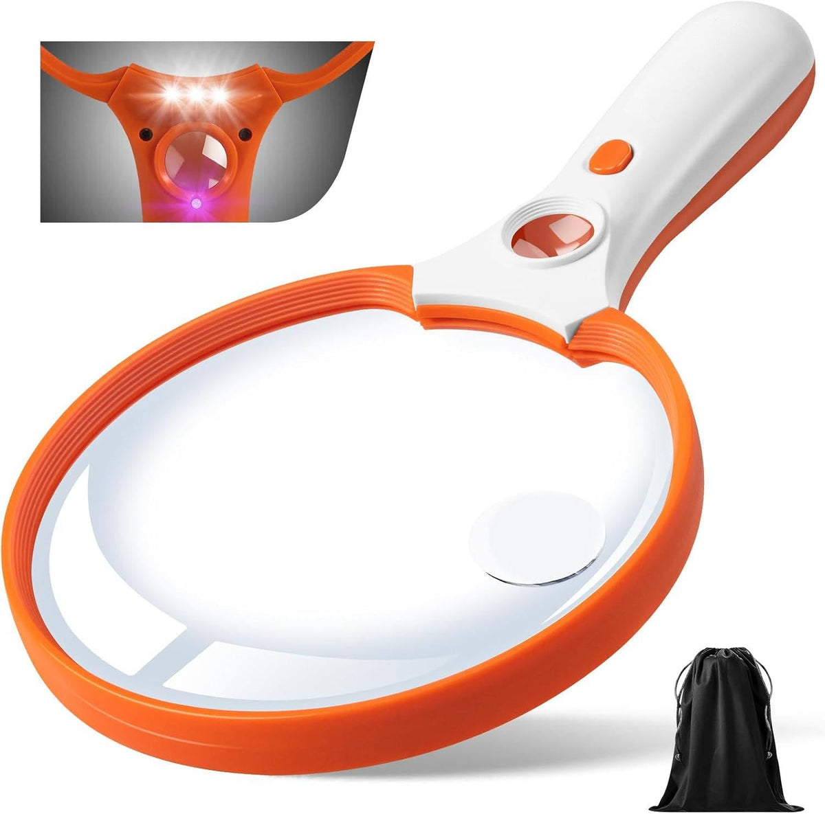 Magnifying Glass with Triple LED Light and UV Authentication