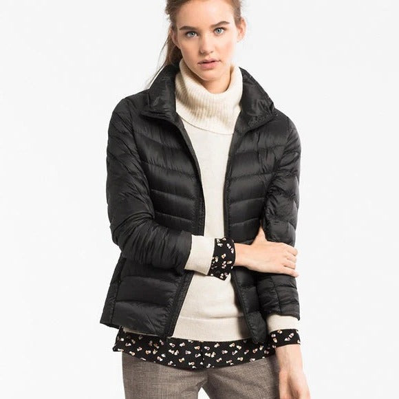 Womens Lightweight Short Jacket with Front Placket for Everyday Layering