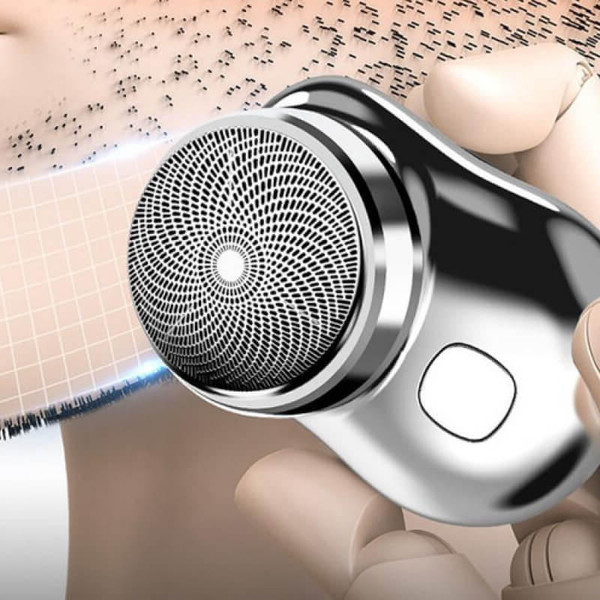 Mini Electric Shaver with 6 Stainless Steel Blades and 7200 RPM Motor, Wet or Dry