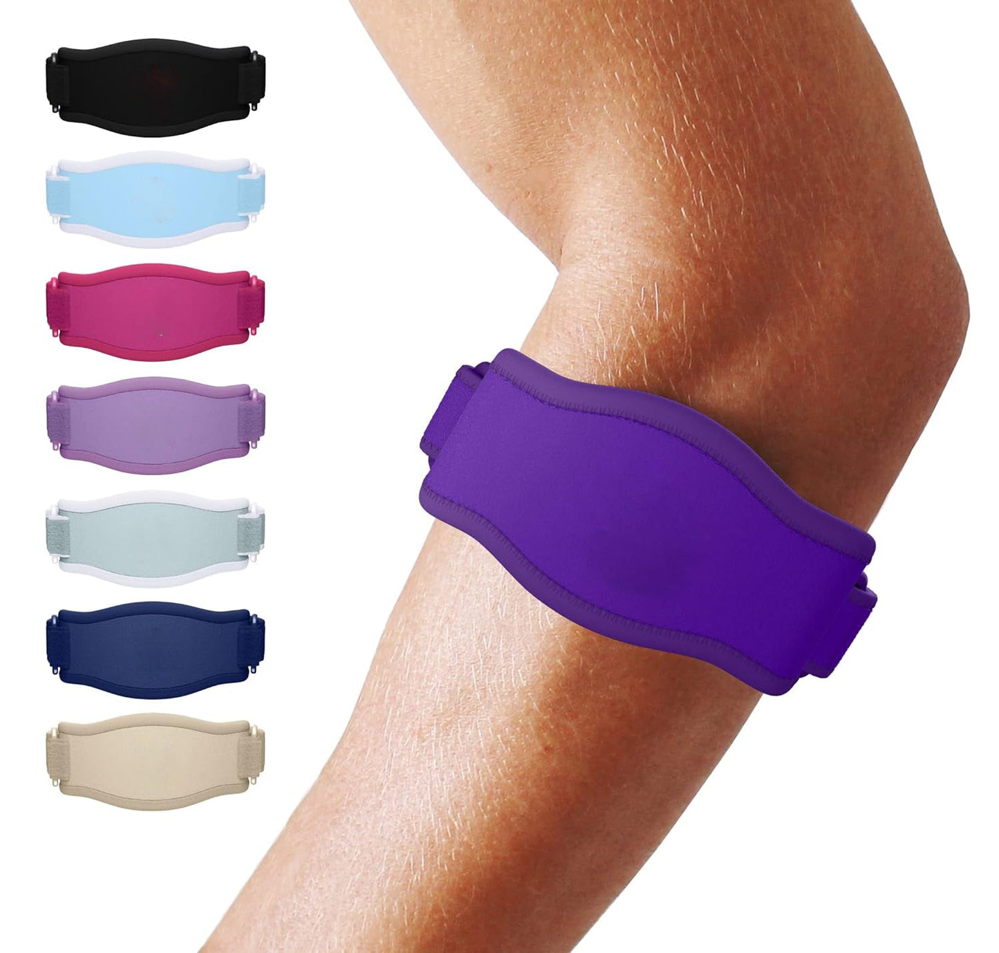Elbow Compression Brace with Three Adjustable Straps and Moisture Wicking Fabric