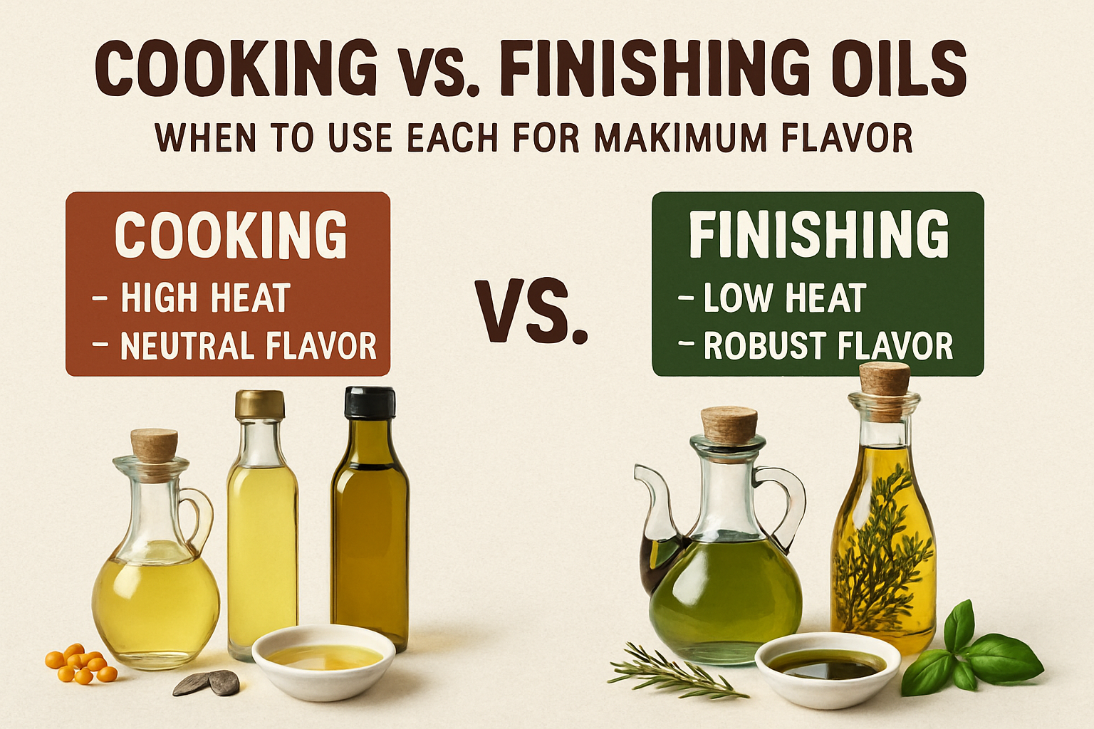 cooking oil vs finishing oil