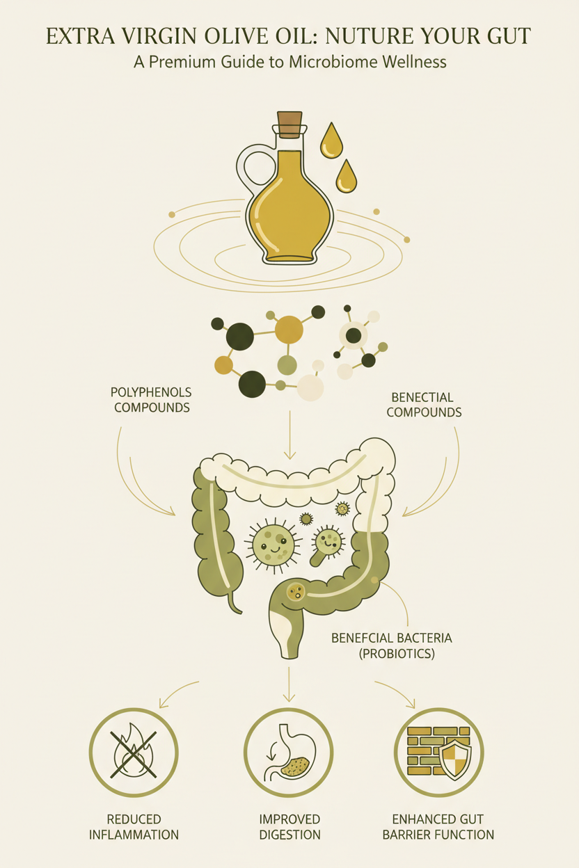 How Extra Virgin Olive Oil Supports a Healthy Gut Microbiome