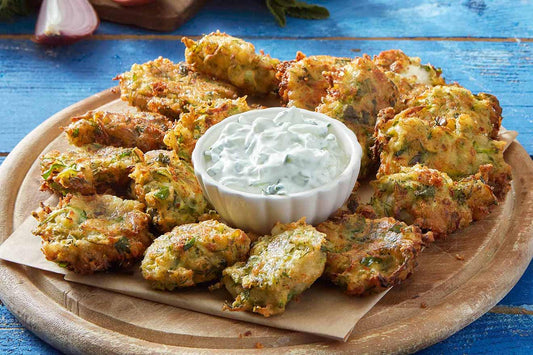 Healthy & Crispy Zucchini Fritters Recipe with Greek Olive Oil