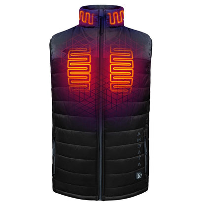 Mens Electric Heated Vest with Rechargeable Battery Pack and Fleece Lining
