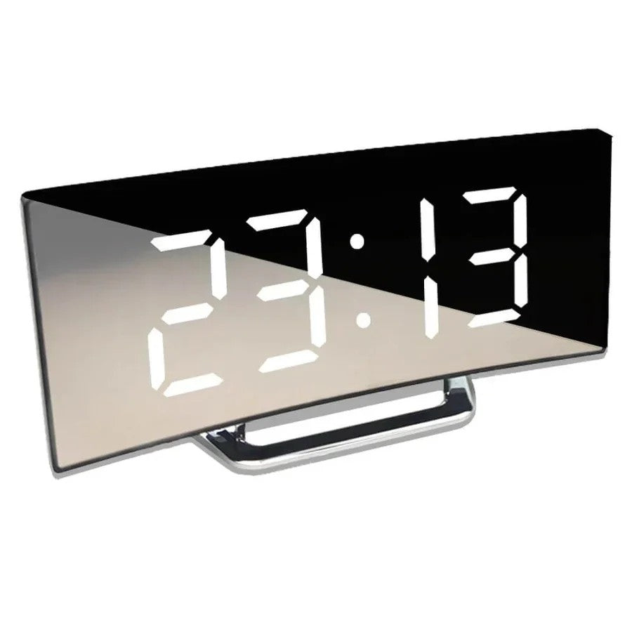 Curved Screen Digital Alarm Clock with Large Number Display and Night Dimmer