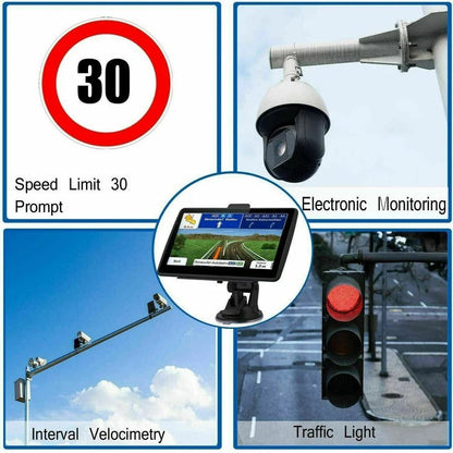 Touchscreen Vehicle GPS Navigation Device with Turn by Turn Voice Guidance and Mount