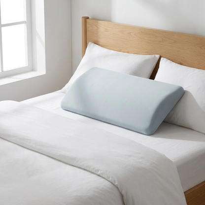 Lower Back Support Pillow with Memory Foam Core and Tapered Edge Design