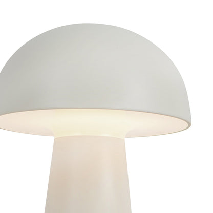 Modern White Rechargeable Table Lamp with Dimming Light and Ribbed Base