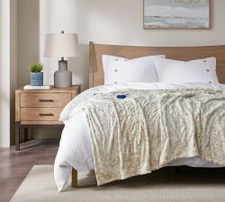 Electric Heated Throw Blanket with Plush Faux Fur and Controller