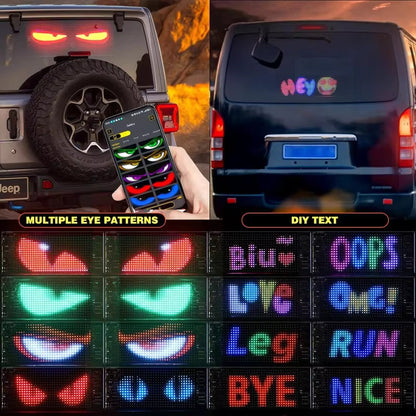Car Window LED Light Panel with App Control and Remote, Music Sync