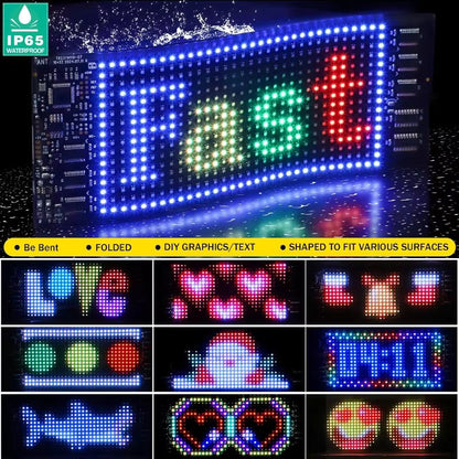 Car Window LED Light Panel with App Control and Remote, Music Sync