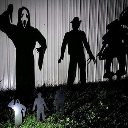 Metal Yard Stake Shadow Caster with Spotlight Projection for Halloween Displays