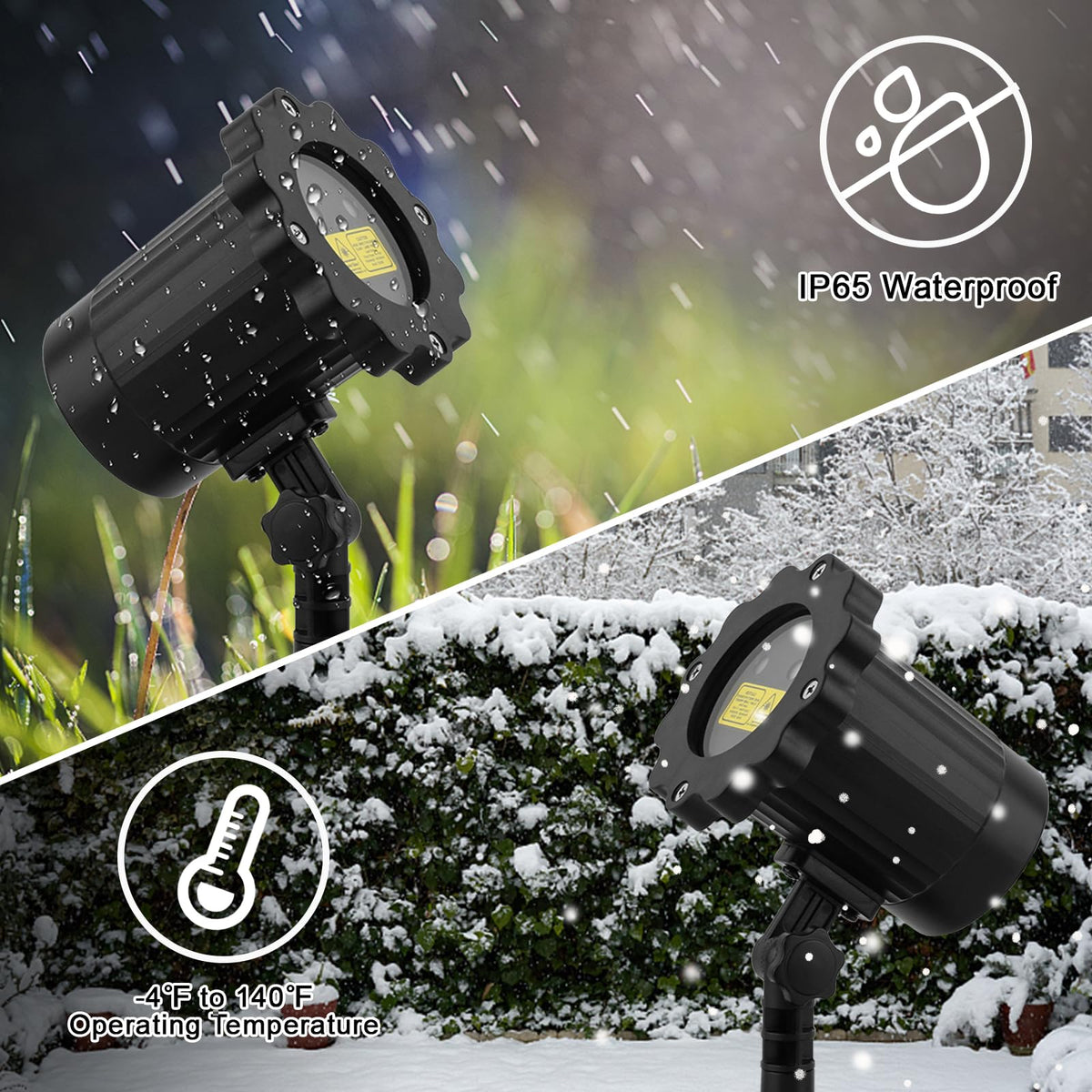 Outdoor Laser Projector Light with RF Remote and Timer for Holiday Decorations