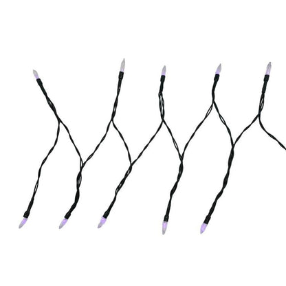 Purple Fairy Lights String with Black Wire for Halloween Decor