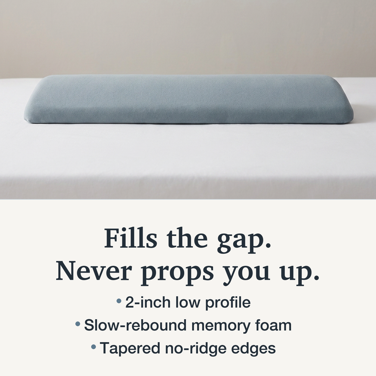 Lower Back Support Pillow with Memory Foam Core and Tapered Edge Design