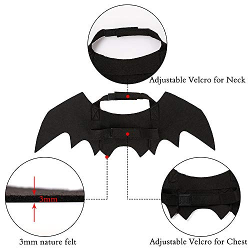 Felt Bat Wings for Cats and Small Dogs with Adjustable Bands